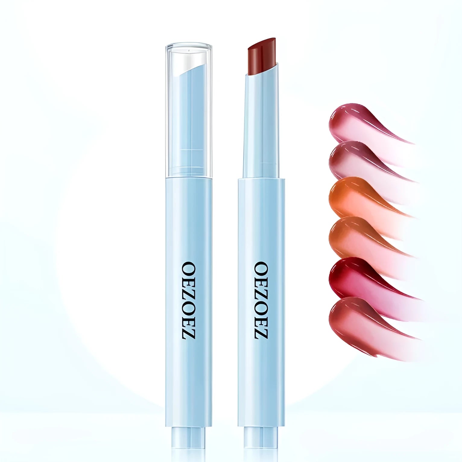 Waterproof and moisturising lipstick tube in one of six available shades.