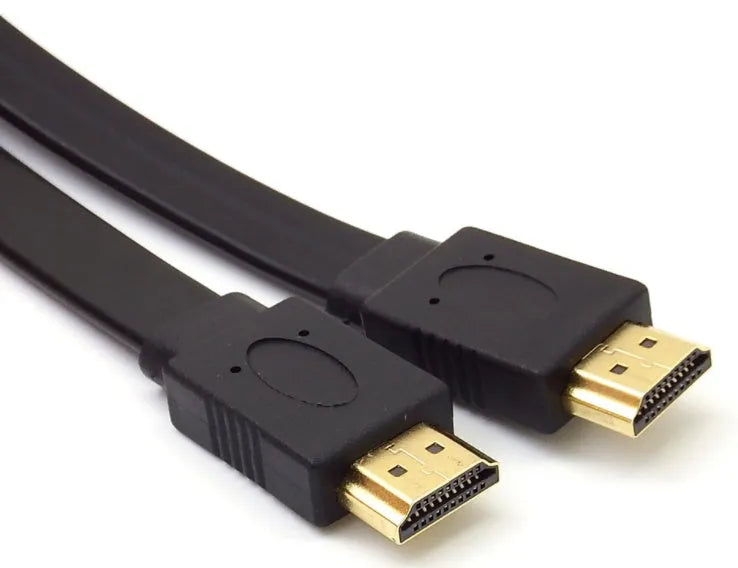 HDMI version 1.4 flat cable showing connectors and flexible flat wire design