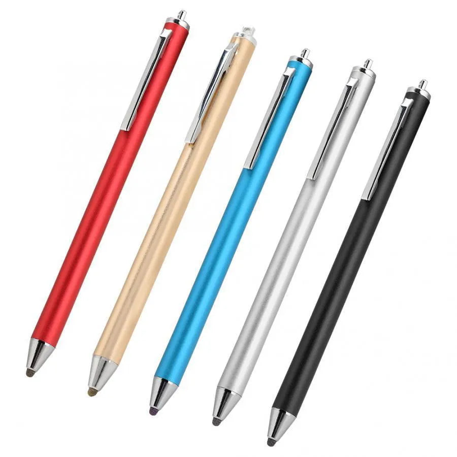 Fine-tipped metal stylus for smartphone and tablet touchscreens in multiple colours