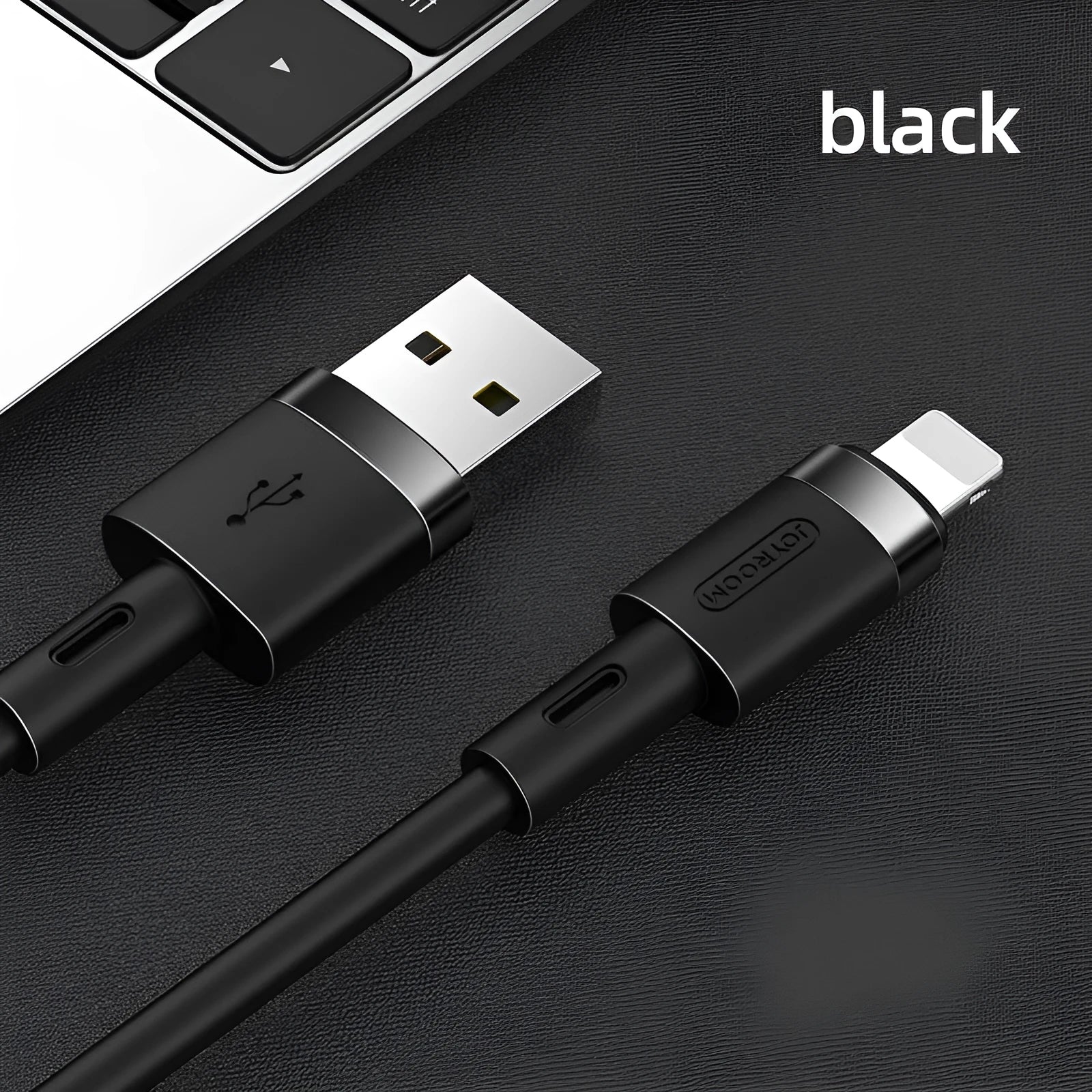 Type-C charging and data cable with straight connector, shown in multiple colour options including black, purple, red, white, and yellow.