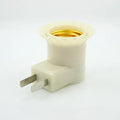 White E27 screw lamp holder adapter with wall plug and switch control