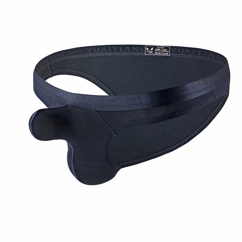 Men's thin solid colour low waist nylon underwear in plus sizes S M L XL