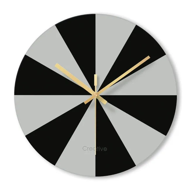 Minimalist transparent tempered glass wall clock with large 29.5 cm diameter face on a white wall.