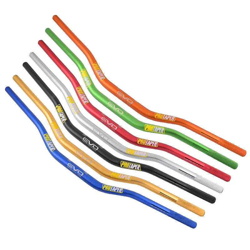 28mm aluminium alloy motorcycle handlebar with orange finish measuring 80cm wide with 10cm rise