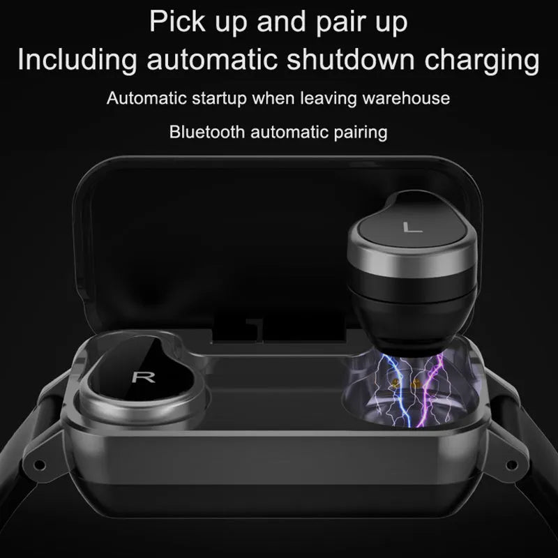 Smart call bracelet on wrist showing heart rate display, in black, blue, or coffee colour options.