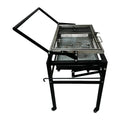 Large foldable charcoal BBQ grill stove with detachable components for outdoor courtyard cooking