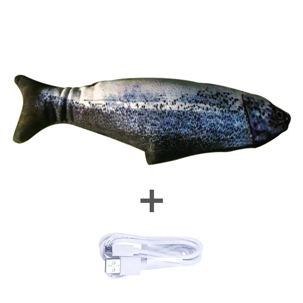 Electronic jumping fish simulation cat toy without catnip, 30cm multicolour PP material