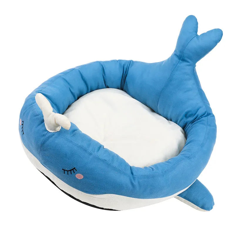 Duck shape pet bed sofa for small dogs and cats in blue or white colours