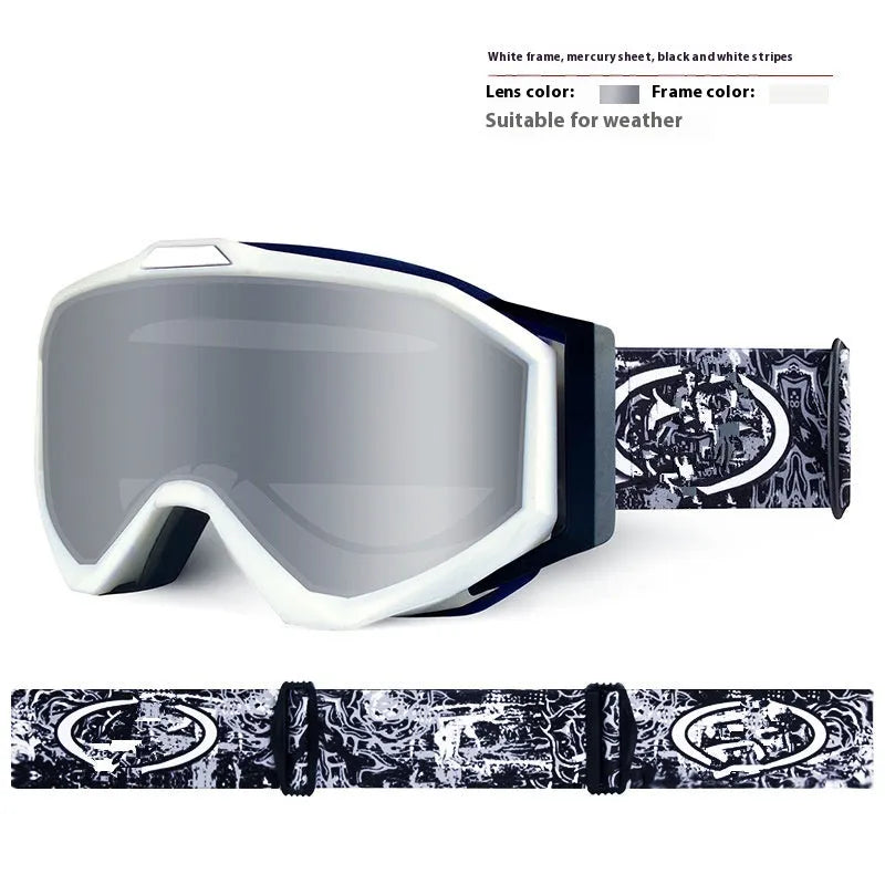 Motorcycle goggles in various colours with double-layer anti-fog lenses and storage cloth bag