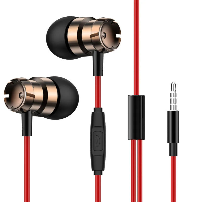 Metal turbo in-ear wired headphones with 3.5mm plug and microphone in various colours