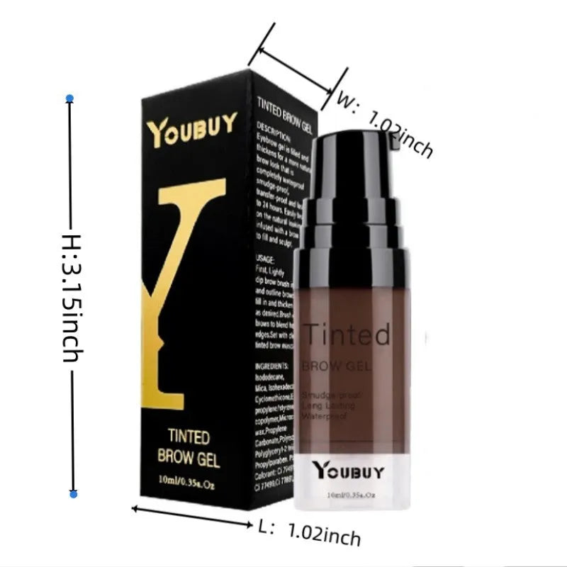 Waterproof eyebrow cream and eyebrow dye kit in dark grey and golden yellow shades for natural brow definition
