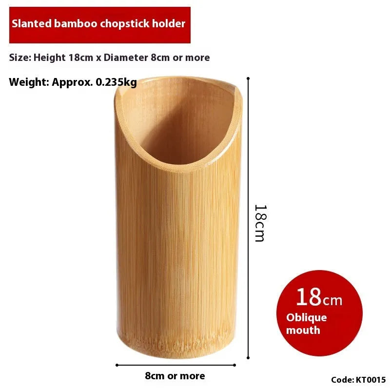Bamboo chopsticks holder with multiple style options including bevel and groove designs