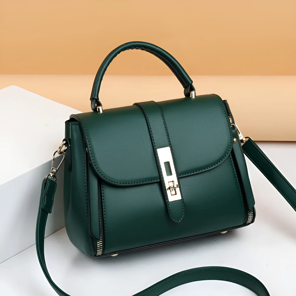 Women's soft PU leather shoulder bag in square vertical design with single shoulder strap