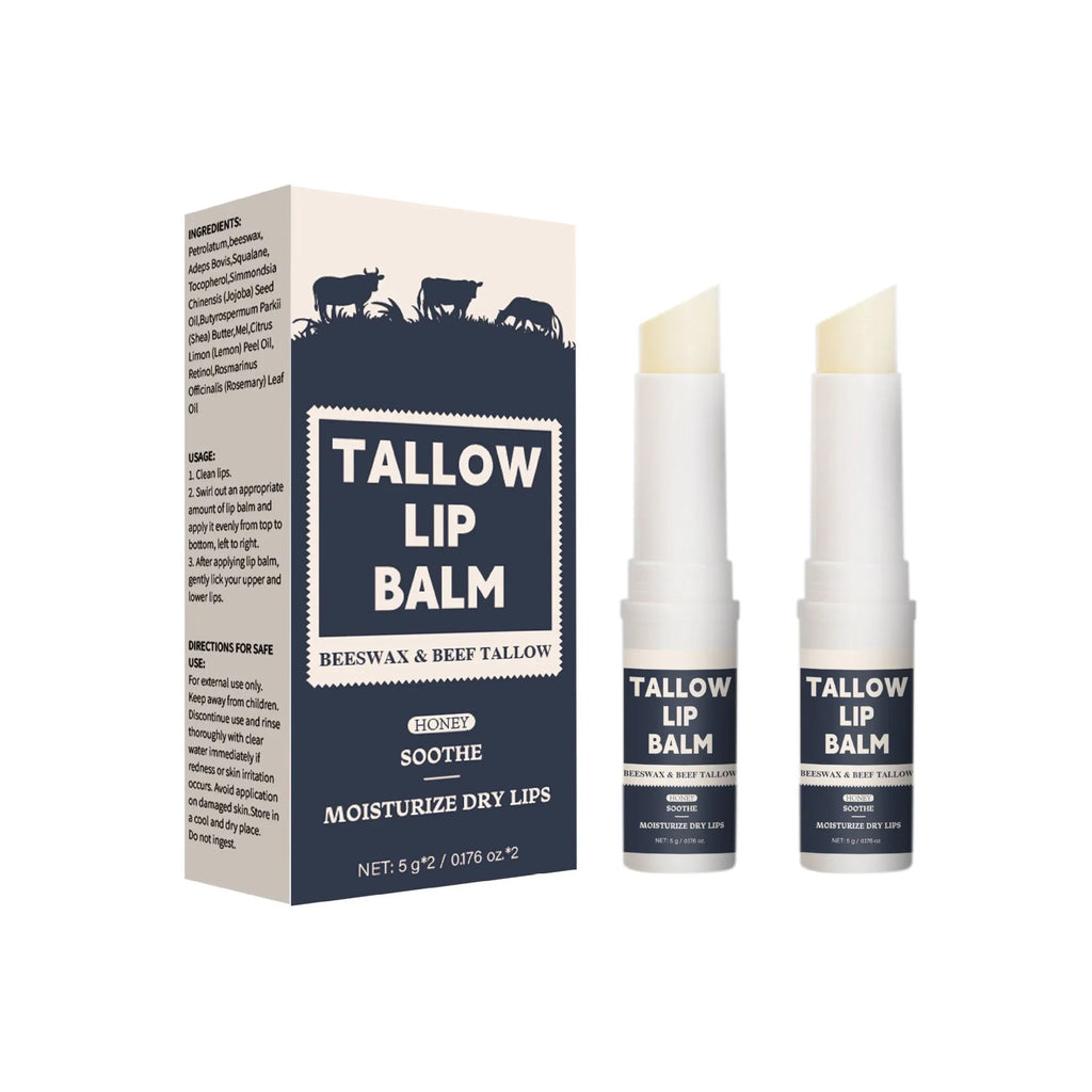 Two Light Grain Soft Full Lips Beef Fat lip balm sticks in standard packaging