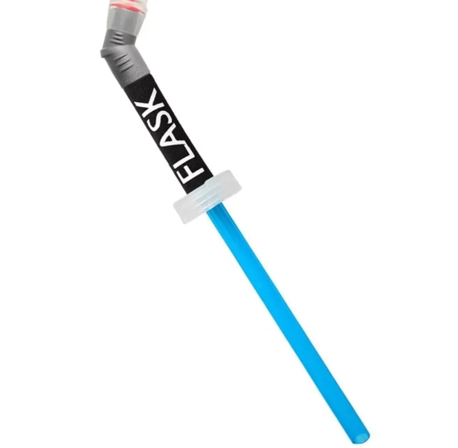 Portable plastic straw with suction tube for mountain climbing and biking outdoor use.