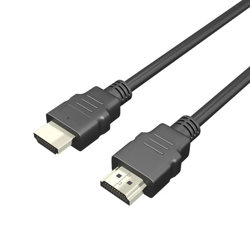 Black HDMI data cable with nickel plated connectors available in multiple lengths for set-top box connection