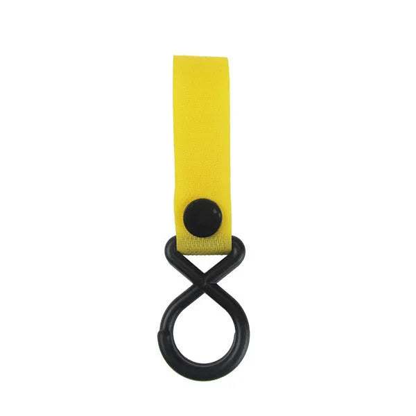 Nylon luggage velcro hook shown in multiple colour options including red, blue, green, and yellow variants