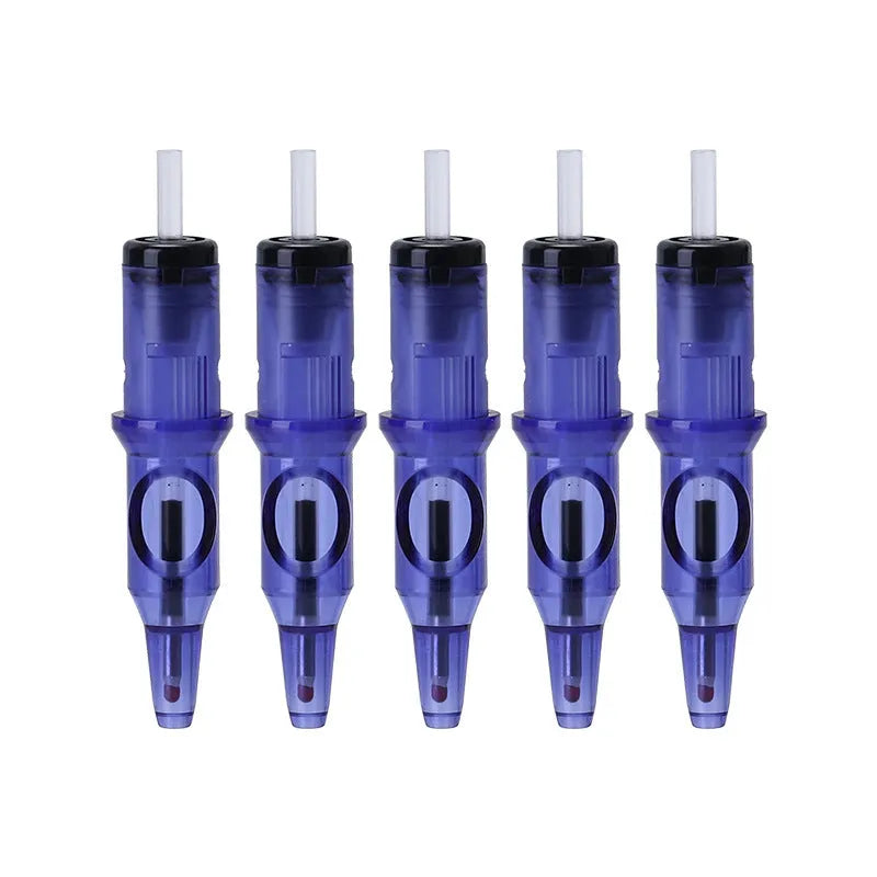 Tattoo integrated needle drawing tool with ballpoint pen mechanism in multiple colour options