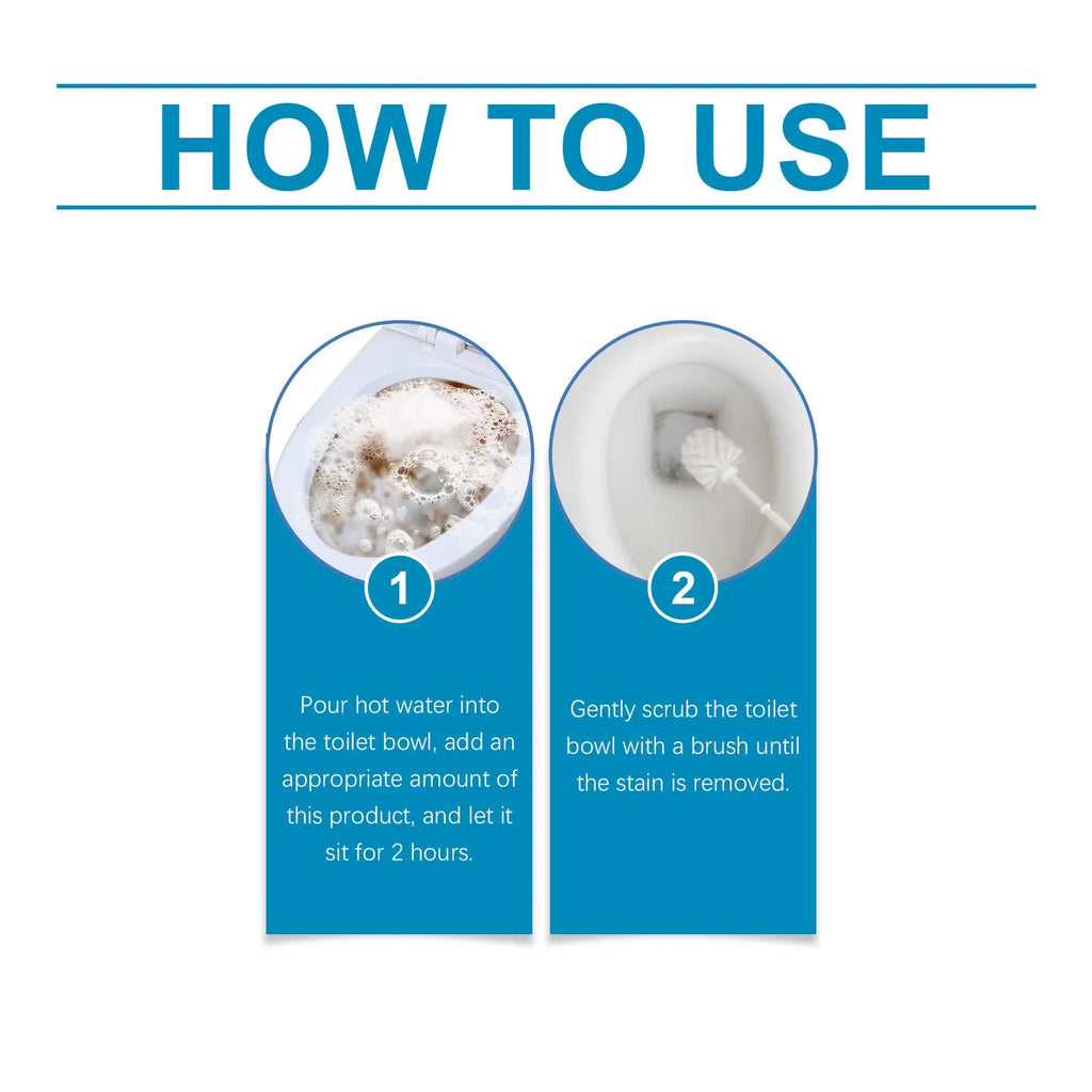 Pack of four 30g sachets of toilet bowl cleaning powder for descaling and stain removal
