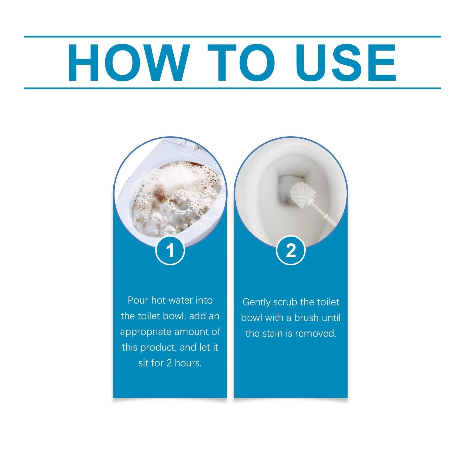 Pack of four 30g sachets of toilet bowl cleaning powder for descaling and stain removal
