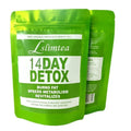 Box of 14-day herbal detox tea with 14 individual 3g sachets showing total 42g weight