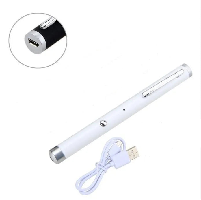 Green laser pointer pen in aluminium alloy body showing black, camouflage, and white colour options