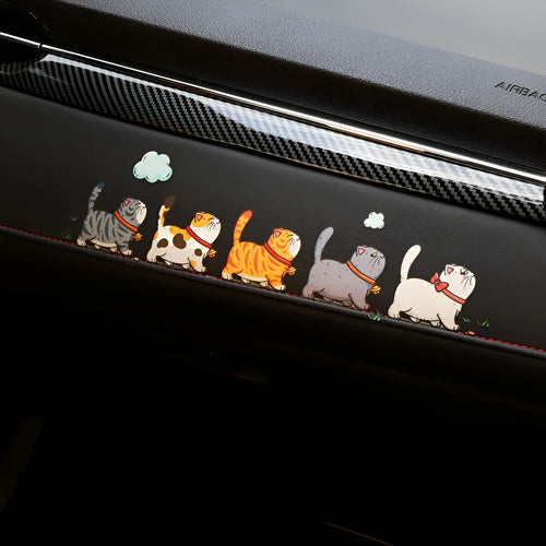 Car sticker with five cats climbing design in waterproof PVC material available in L, M, S sizes