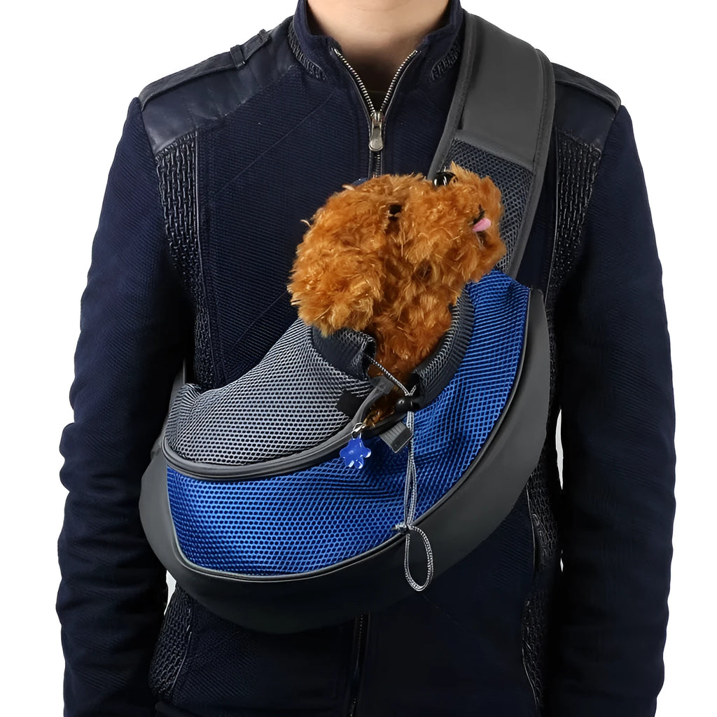 Polyester pet backpack carrier with breathable mesh windows for small dogs and cats