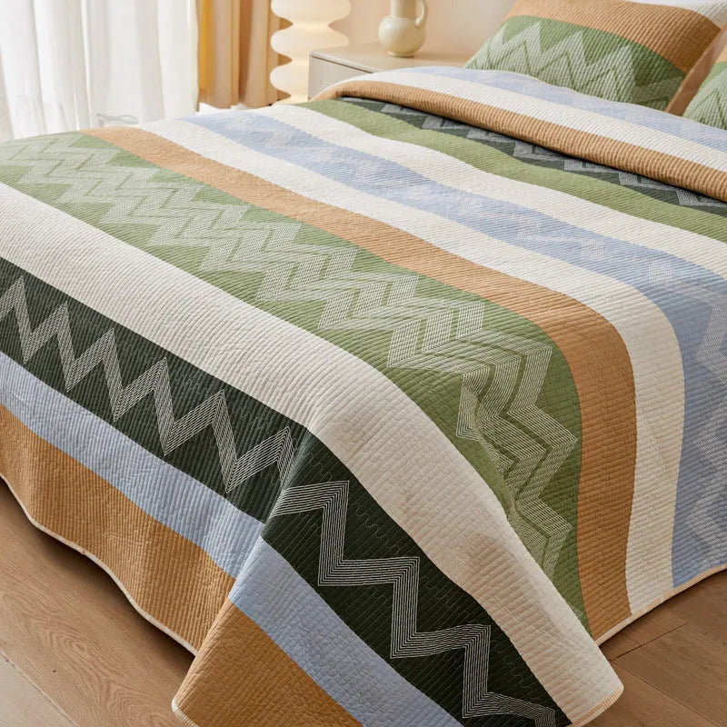 Pure cotton printed bed sheet set for 2.2 metre beds in modern simplicity style