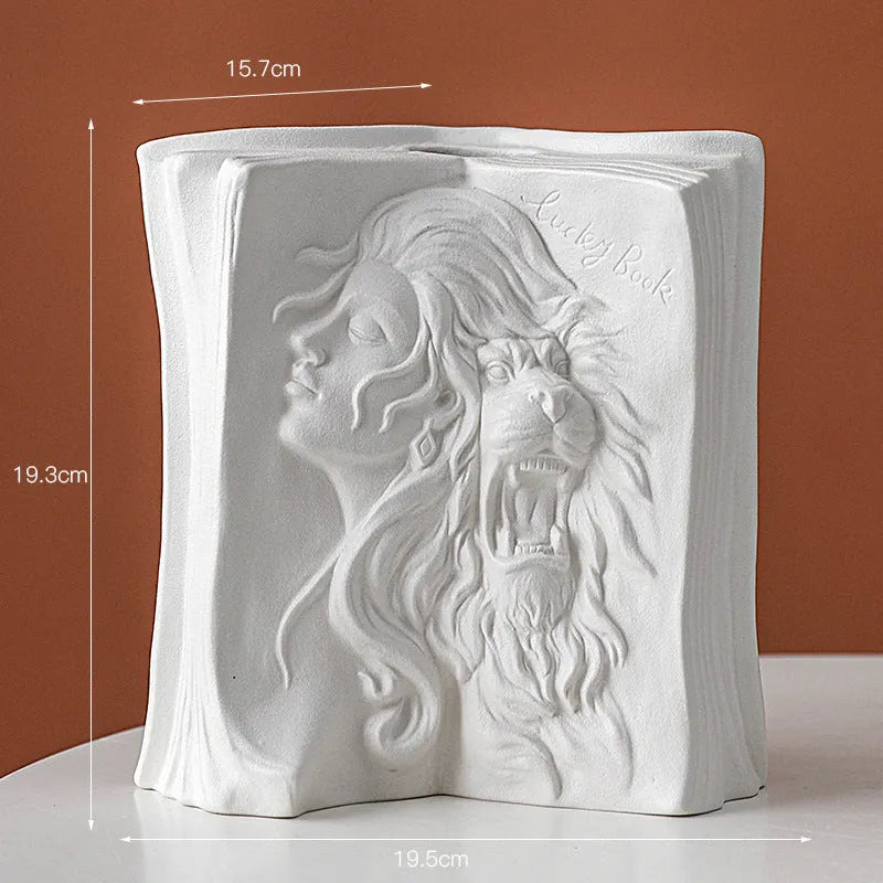 Ceramic book stand with glazed finish in modern simplicity style for desktop organisation