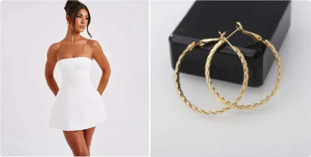 Women's backless tube dress in solid colour with A-line skirt silhouette