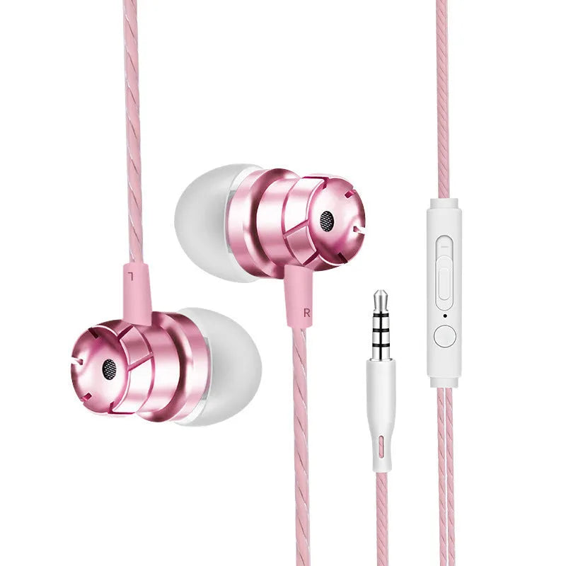 Metal turbo in-ear wired headphones with 3.5mm plug and microphone in various colours