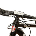 Black USB rechargeable bicycle headlight with 350 lumen LED for handlebar mounting.