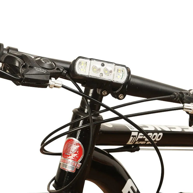 Black USB rechargeable bicycle headlight with 350 lumen LED for handlebar mounting.