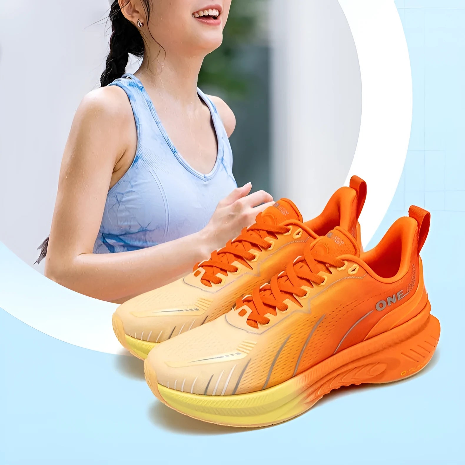 Low top running shoes with striped pattern, embroidery details, and rubber sole in multiple colour options
