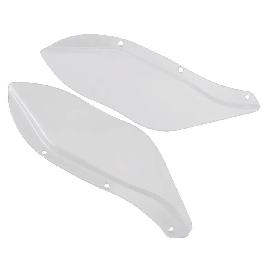 Harley-Davidson motorcycle side wing head covers in black and transparent options for FLHR FLHT FLHX models