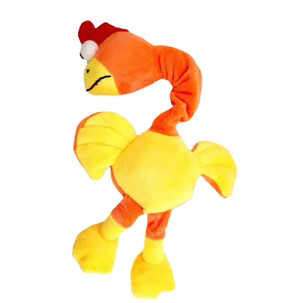 Bite-resistant rubber dog toy shaped with a screaming chicken design, in green colour.