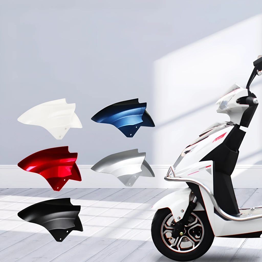 Electric car front wheel fender replacement part in ABS plastic, shown in a selection of available colours.
