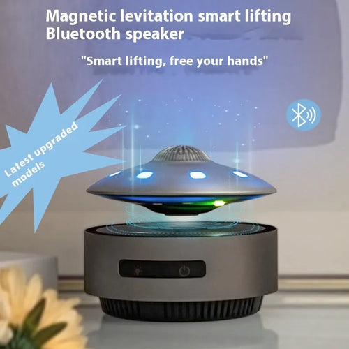 Automatic lifting magnetic levitation Bluetooth speaker with floating mid-section and ABS housing