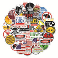 Waterproof warning stickers pack with bright film coating for motorcycle helmets and equipment