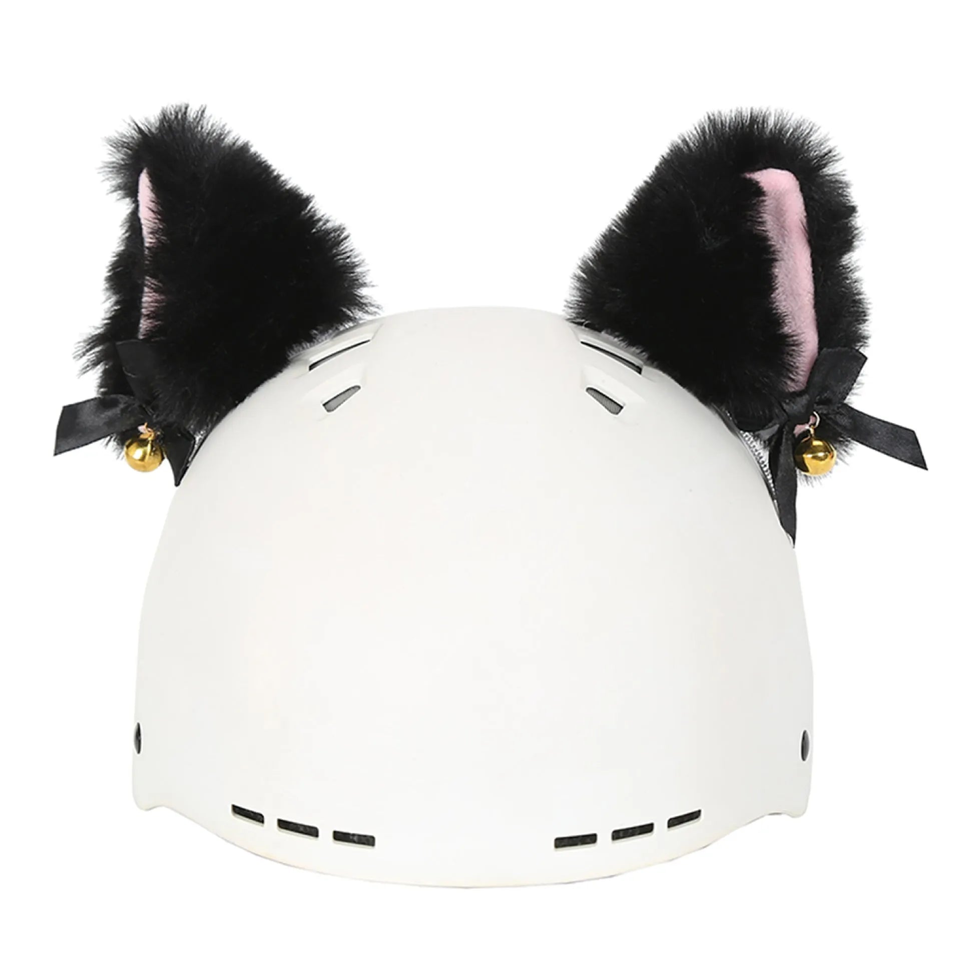 Plush fabric ski helmet decoration with cartoon design for winter gear customisation