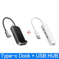 Silver aluminium grey USB-C 6-in-1 docking station for iPad Pro models with multiple ports.