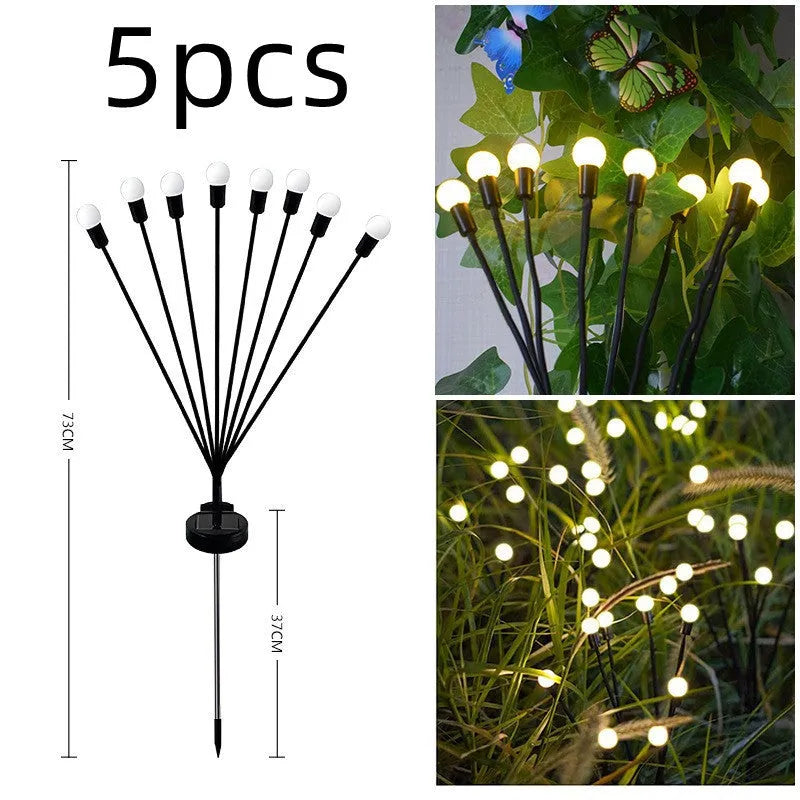 Solar-powered LED lawn light with pneumatic ground plug for automatic dusk-to-dawn garden pathway lighting