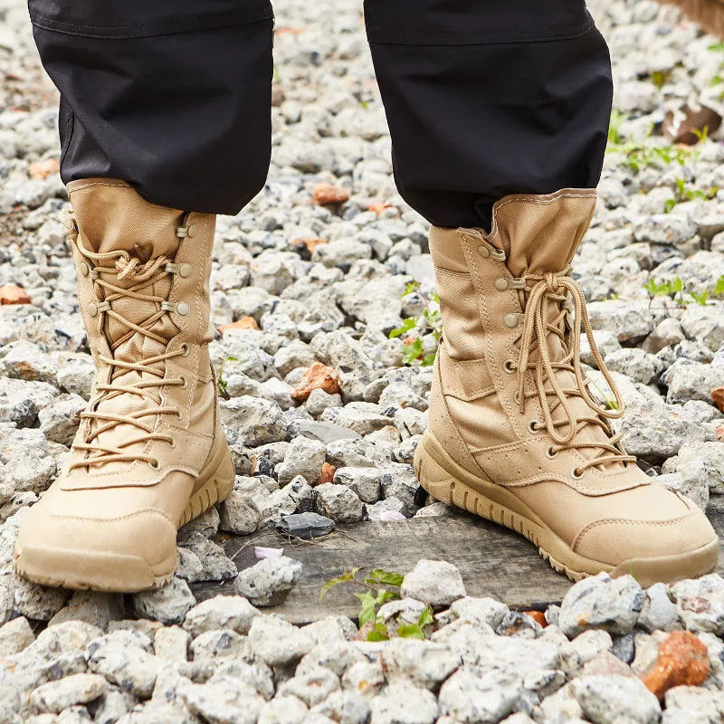Yulong summer combat tactical desert boots in black and sand colour options