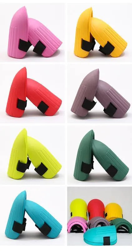 EVA knee pads for gardening in black, green, yellow colours with 19x15cm dimensions