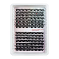 Mixed false eyelashes box with storage case measuring 13.7cm x 13.5cm containing five specifications