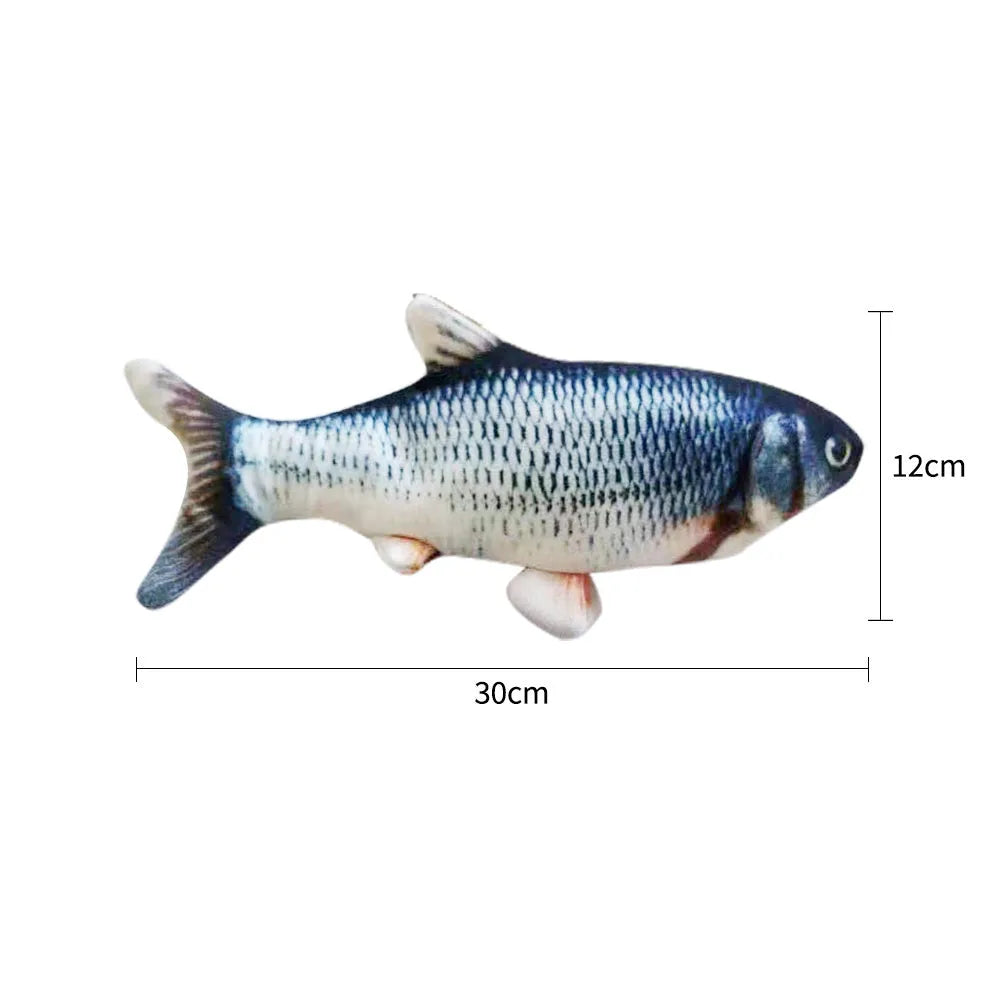 Electronic jumping fish simulation cat toy without catnip, 30cm multicolour PP material