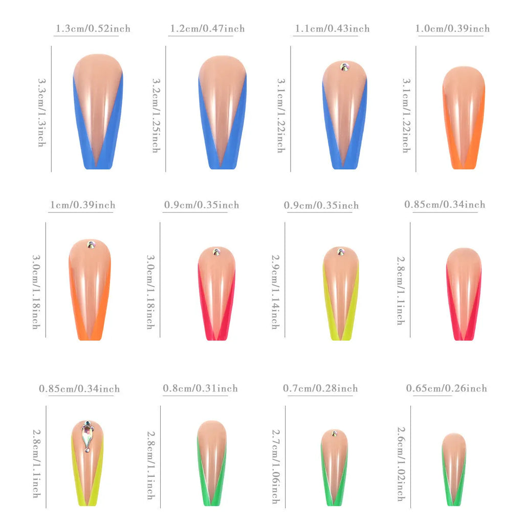 Detachable nail tips with diamond colour French design and cartoon love cross heart patterns, BKS3037 colour, with jelly glue and file.