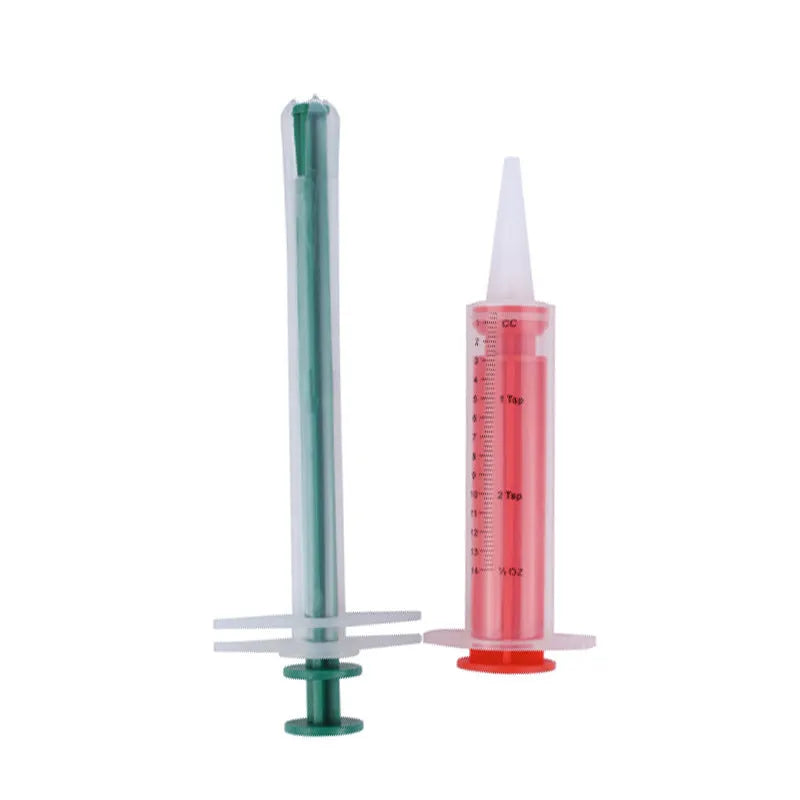 Two silicone pet pill shooters for administering tablets and capsules to cats and dogs