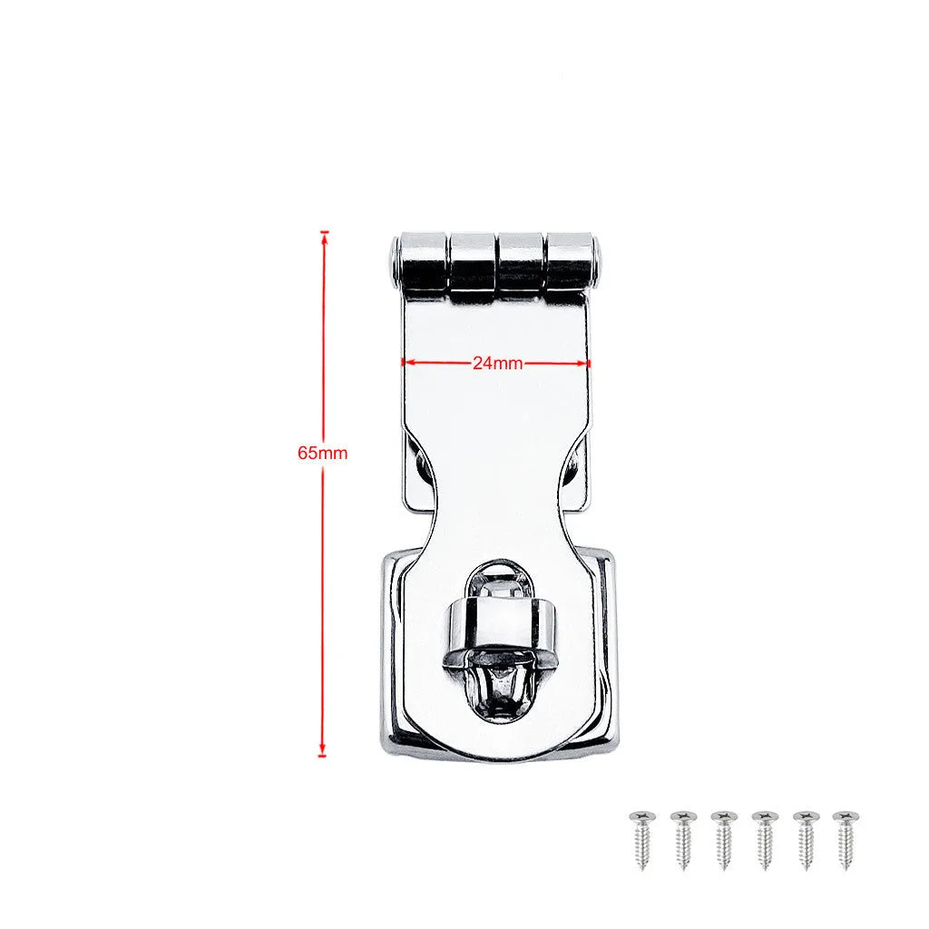 Silver 304 stainless steel security bolt latch for doors and cabinets.